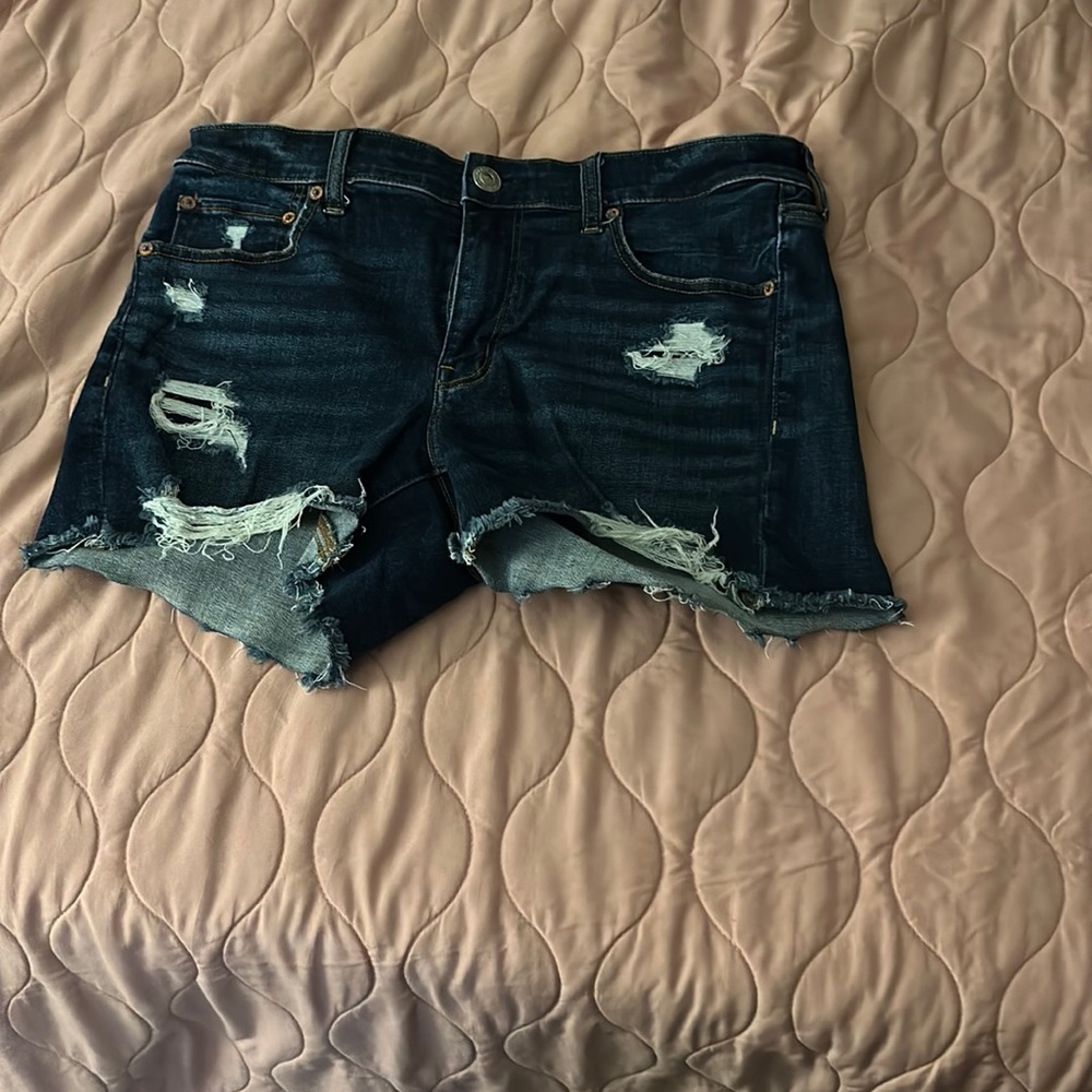 AEO Midi Dark Wash Distressed Next Level Stretch Size 12